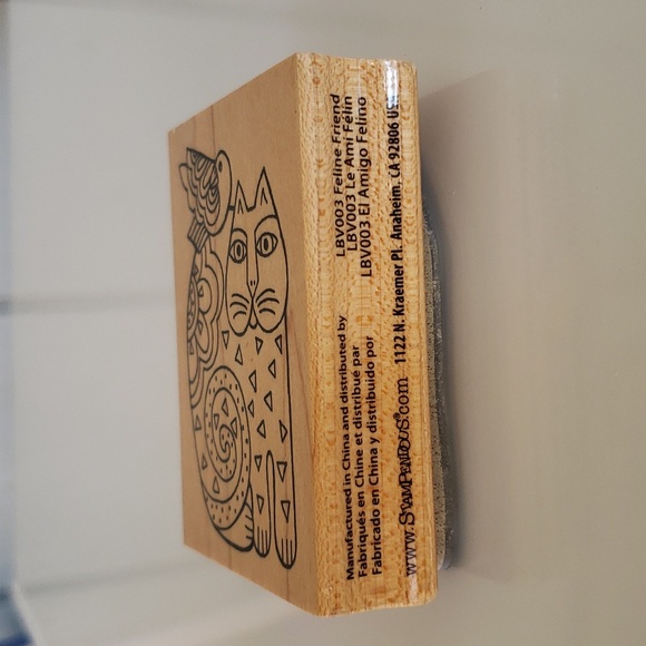 Laurel Burch Stamp 51296 Laurel Burch Cat Stamp Bird Cat - Picture 3 of 9